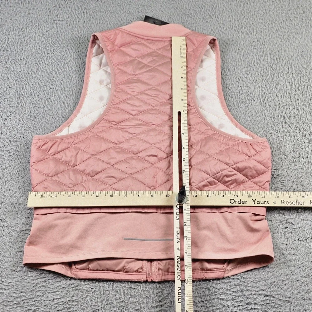 Nike Aerolayer Running Vest Womens‎ Medium Pink Quilted Full Zip Jacket